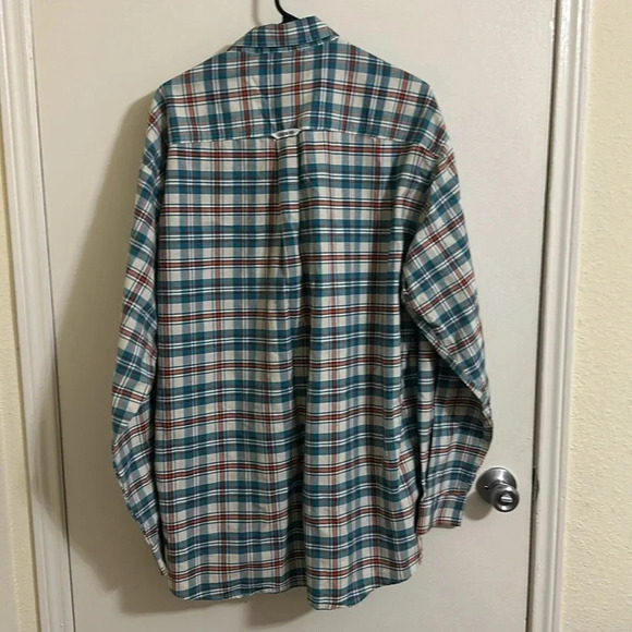 EUC Cinch Plaid Long Sleeve Button Down Shirt - Picture 5 of 5